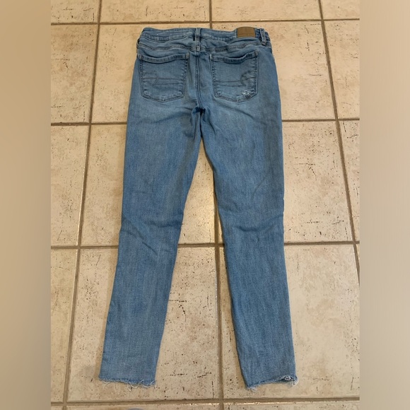 💜 American Eagle Outfitters Super Stretch Skinny Jeans, Raw Hem, Size 8 Regular - Picture 7 of 8